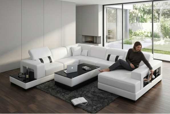 Narożnikowa kanapa Sofa Kanapa Podkładka Deko Żywy krajobraz Skóra Narożnik Sofy Ustawić
