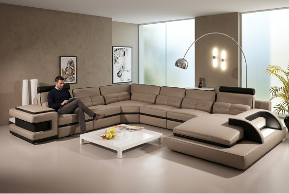 Projektant Żywy krajobraz Kształt U Couch Narożnikowa kanapa Podkładka Ustawić zestaw narożny Sofa