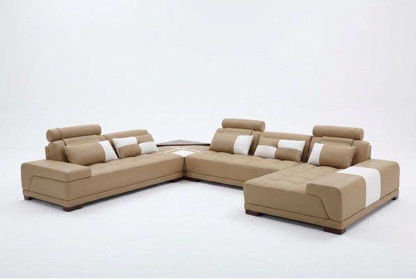 Narożna kanapa skórzana Podkładka Żywy krajobraz Couch Sofa Zestaw narożny UForm