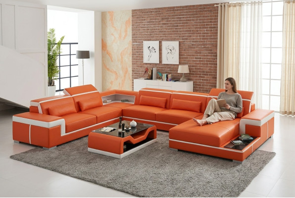 Sofa Couch Podkładka Ustawić Żywy krajobraz Design Narożnikowa kanapa Skóra Nowość