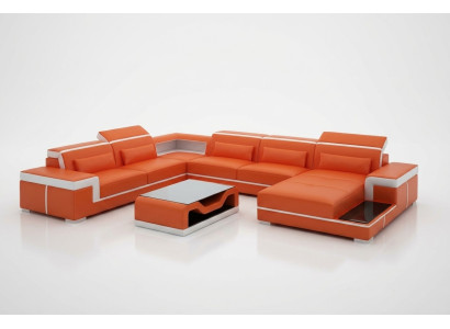 Sofa Couch Podkładka Ustawić Żywy krajobraz Design Narożnikowa kanapa Skóra Nowość