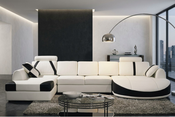 Narożna kanapa skórzana Podkładka Żywy krajobraz Sofa Zestaw narożny w kształcie litery U