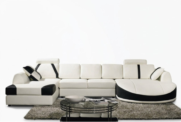 Narożna kanapa skórzana Podkładka Żywy krajobraz Sofa Zestaw narożny w kształcie litery U