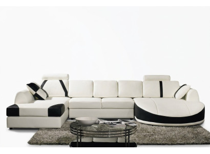Narożna kanapa skórzana Podkładka Żywy krajobraz Sofa Zestaw narożny w kształcie litery U