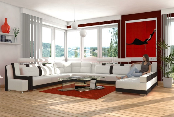 Ustawić U Shape Sofa Couch Podkładka Ustawić Żywy krajobraz Design
