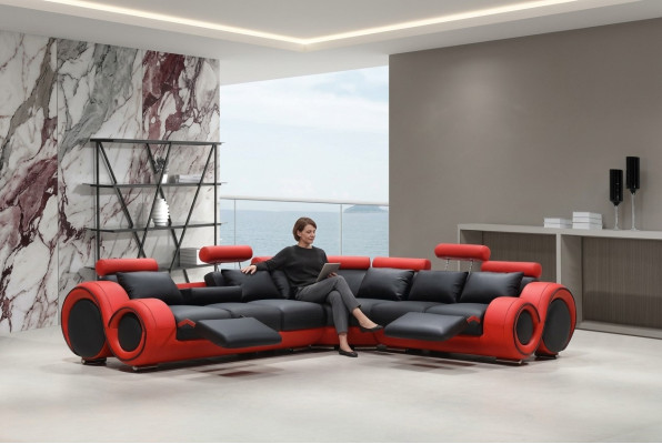Designerska Sofa Ustaw Żywy krajobraz Couch Narożnikowa kanapa Skóra Włókienniczy Podkładka