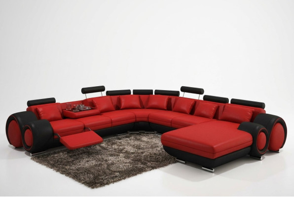 Skórzana sofa Kanapa Podkładka Siedziba Ustawić Kanapy Żywy krajobraz BIG XXL