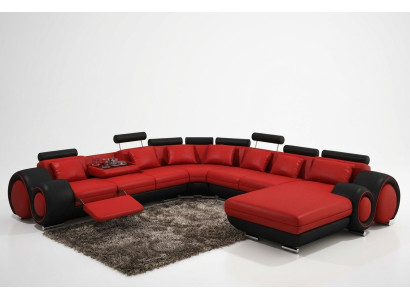 Skórzana sofa Kanapa Podkładka Siedziba Ustawić Kanapy Żywy krajobraz BIG XXL