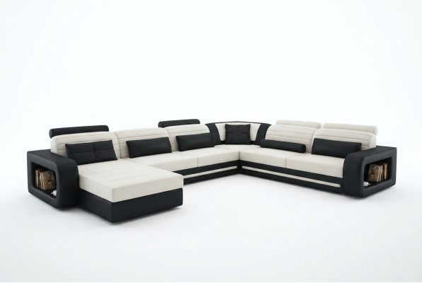 Sofa U Shape Sofa Podkładka Narożnikowa kanapa Ustawić Żywy krajobraz Skóra Design