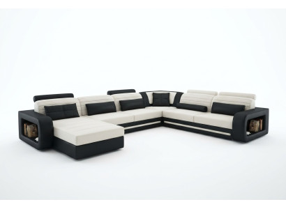 Sofa U Shape Sofa Podkładka Narożnikowa kanapa Ustawić Żywy krajobraz Skóra Design