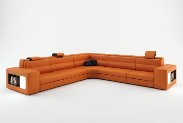 Nowoczesna kanapa Narożnikowa w kształcie litery L Podkładka Skóra Design Sofa Ustawić
