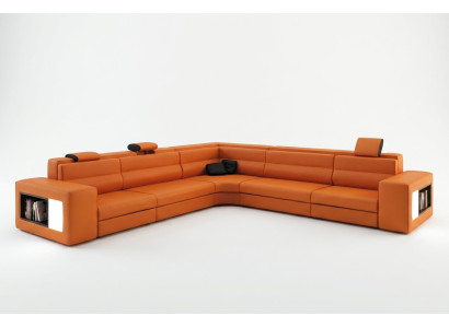 Nowoczesna kanapa Narożnikowa w kształcie litery L Podkładka Skóra Design Sofa Ustawić