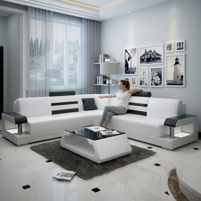 Designerska Sofa Kanapa Narożnikowa kanapa Podkładka Ustaw Żywy krajobraz Skóra Włókienniczy