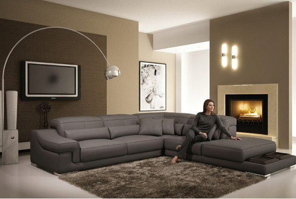 Narożnikowa kanapa Designerska sofa w kształcie litery L Narożnikowa kanapa kanapa Skóra Podkładka Włókienniczy sofy