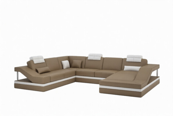 Narożna kanapa skórzana Podkładka Sofa Żywy krajobraz Couch Zestaw narożny w kształcie litery U