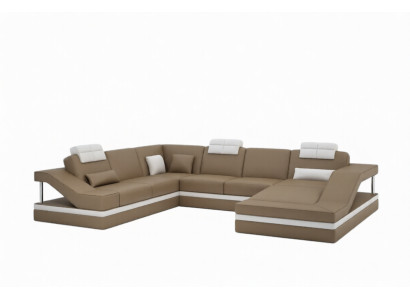 Narożna kanapa skórzana Podkładka Sofa Żywy krajobraz Couch Zestaw narożny w kształcie litery U