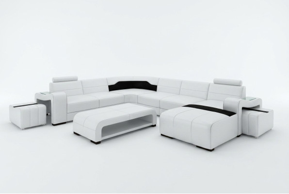Żywy krajobraz Couch Podkładka Siedziba Ustawić Narożnikowa kanapa Big Couches + 2 Stołek