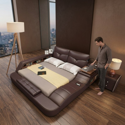 Luksusowa Skóra Design Podkładka do łóżka Double Modern Łóżko Deco Marriage Exclusive