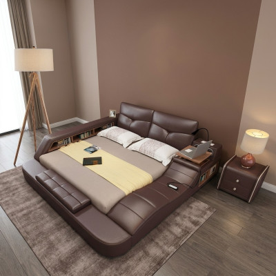 Luksusowa Skóra Design Podkładka do łóżka Double Modern Łóżko Deco Marriage Exclusive