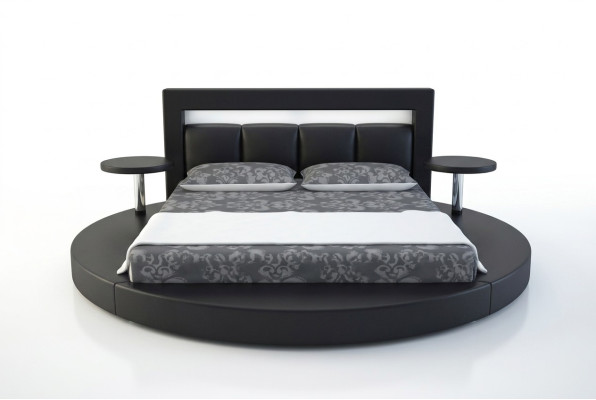 Okrągłe łóżko Okrągły Design łóżko Skóra Hotel Double Frame Luxury Sleep