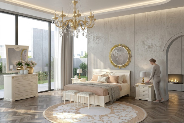 Łóżko Design Luksusowe łóżko hotelowe Małżeństwo 180x200cm Pokój sypialny Double