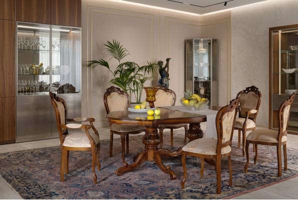 Klasyczny luksusowy Tabela Drewno stoły Barokowy Rokoko Deco Salon jadalniany w stylu Antyka