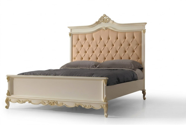 Łóżko Chesterfield Design Luxury Hotel łóżko Solidne drewno 180x200 Sleep Pokój Meble Włochy