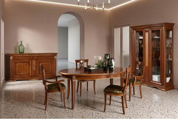 Ess Tabela Ustaw Designer stoły + 4x Krzesło Zestaw Solidne drewno Kompletny zestaw Living