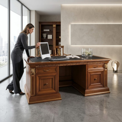 Biurko Biuro Tabela Classic Designerskie Biuro stoły Barokowe Rokoko Solidne drewno