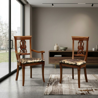 Krzesło Brown Design Salon Drewno jadalnia Krzesła Podkładka z podłokietnikiem