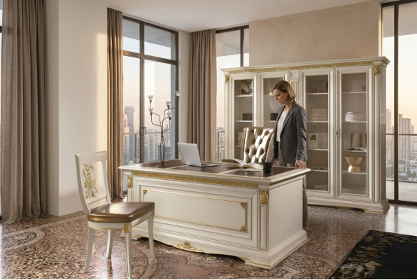 Biurko Biurko Biurko Noble Solidne drewno stoły Barok Rokoko Antyk Styl 186x91cm Nowe