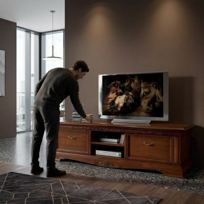 Design Kredens Kredens Side Low Board Szafa Salon RTV Półka Luxury Drewno Nowość