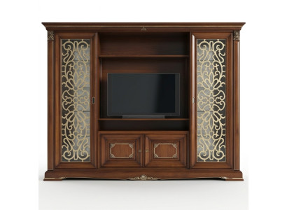 Designerska dostawka do telewizora w salonie ściana medialna Ściana TV Szafka pod TV Jednostka ścienna Solidne drewno