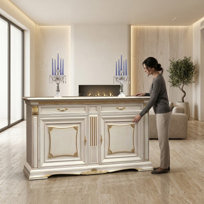 Kredens Szafa Luxury Szafa Półka konsola Włochy Meble Solidne drewno Komody Nowy