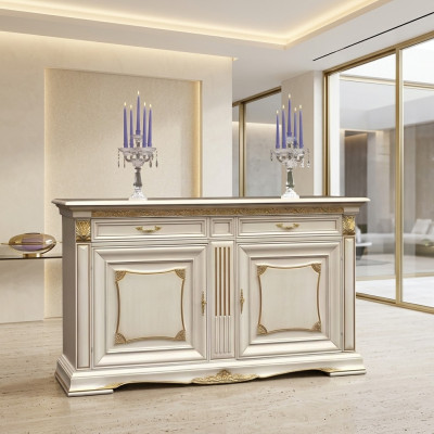 Kredens Szafa Luxury Szafa Półka konsola Włochy Meble Solidne drewno Komody Nowy