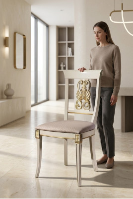 Luxury Design Podkładka Krzesło Krzesła Siedziba Lehn Solidne drewno jadalnia Baroque