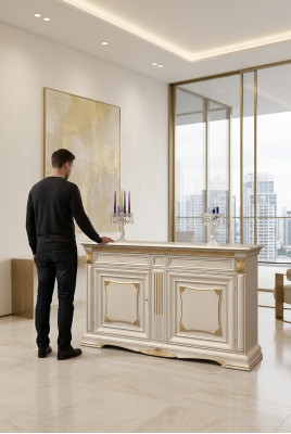 Kredens Design Meble do Salonu Solidne drewno Nowy Kredens Szafka Niska Szafa Nowy