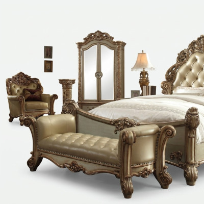 Elegancki szezlong w stylu Recamiere Antyk Sofa z leżakiem Chesterfield