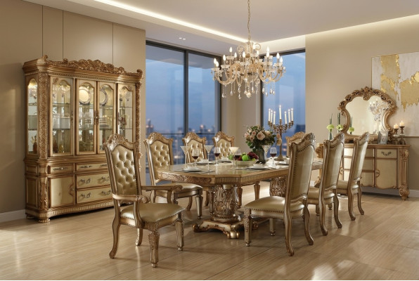 Royale Chesterfield jadalnia Ustaw Noble Stół obiadowy z Chesterfield x8 krzeseł