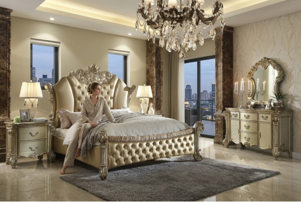 Deco łóżko Podkładka Design Luxury Hotel Double bed Sleep Pokój Skóra