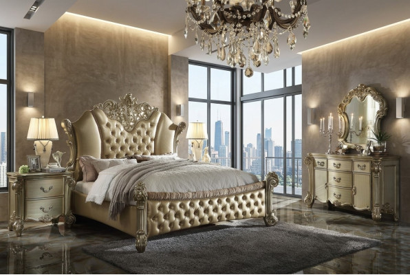Deco łóżko Podkładka Design Luxury Hotel Double bed Sleep Pokój Skóra