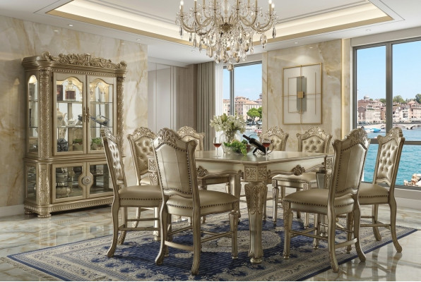 jadalnia dining group zestaw klasyczny Stół obiadowy 6x Fotele Chesterfield