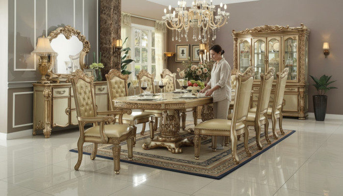 Golden Chesterfield Krzesło Designerskie meble do jadalni Luksusowa jednoosobowa kanapa