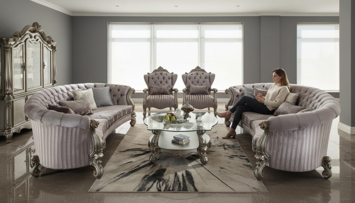 Wyjątkowy zestaw luksusowych mebli Chesterfield 4 sztuki. 2x sofa + 2x fotel