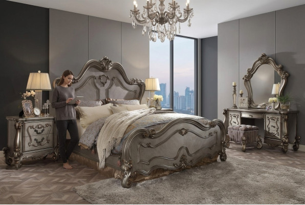 Chesterfield Baroque Łóżko Podwójne łóżko 2x Szafki nocne Design bed