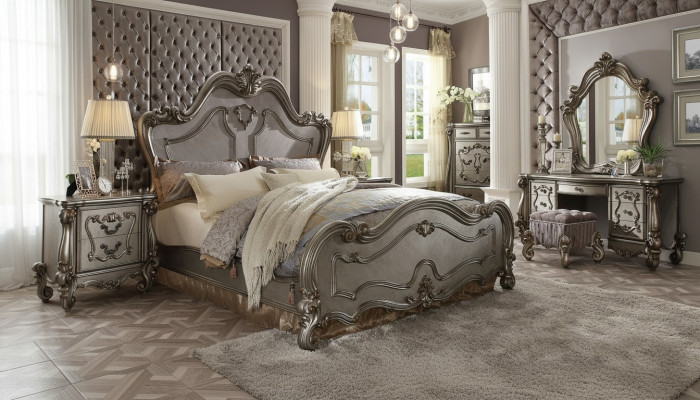 Chesterfield Baroque Łóżko Podwójne łóżko 2x Szafki nocne Design bed