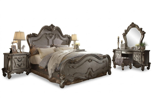 Chesterfield Baroque Łóżko Podwójne łóżko 2x Szafki nocne Design bed