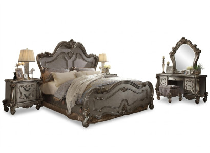 Chesterfield Baroque Łóżko Podwójne łóżko 2x Szafki nocne Design bed