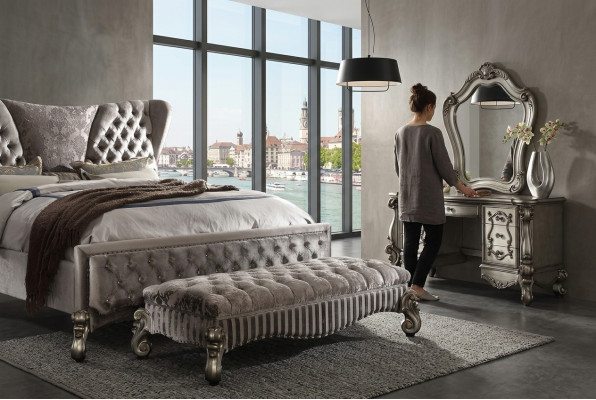 Projektant Stołek Skóra Włókienniczy Luksusowy podnóżek Chesterfield Ottoman Chesterfield