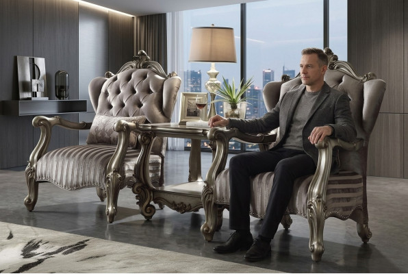 Włókienniczy Fotel 1 miejsce siedzące Sofa Podkładka Sofy Klasyczny Design Luksusowy Barok